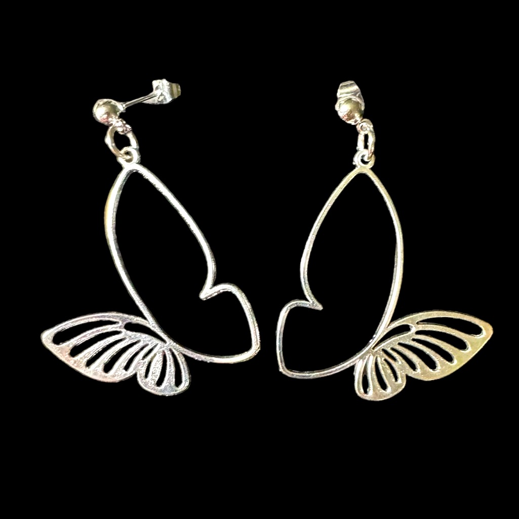 Silver Butterfly Fashion Earrings